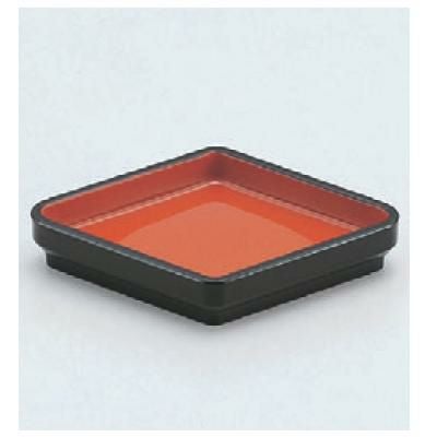 小皿 菱型タレ入れ 朱天黒