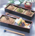 そば器 そば両面プレート黒天朱本体(仕切付)