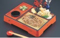 そば器 D.X天ザルセット根来天黒本体