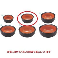中鉢 五平鉢黒内朱天黒4寸