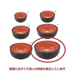 丼 多用ボール黒刷毛目内朱7寸