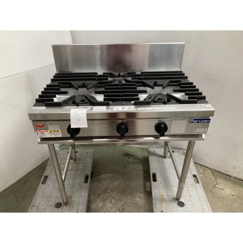中古】ガステーブル 3口内管 マルゼン RGT-09630 幅900×奥行600×高さ 