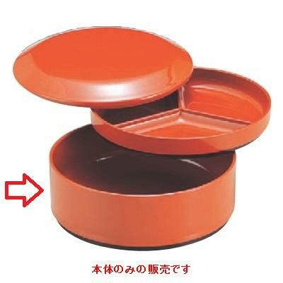 そば器  割子そば朱本体  高さ40 直径:118