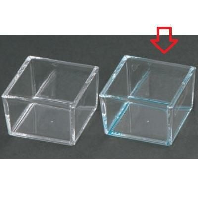 小鉢 樹脂製角型珍味透明ブルー