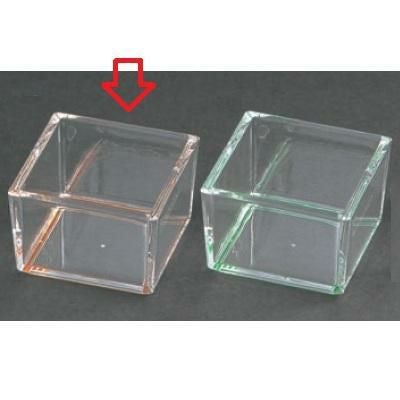 小鉢 樹脂製角型珍味透明オレンジ