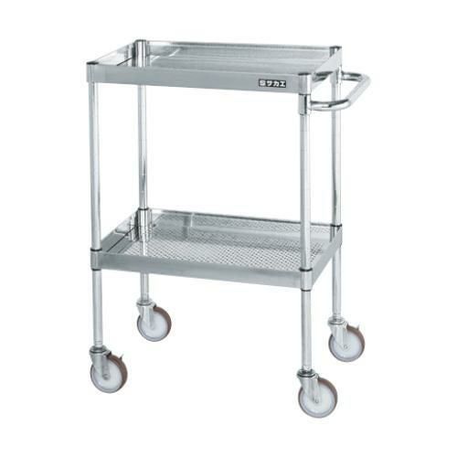 【移動式】【サカエ】ステンレスCSパールワゴン(H880mm・パンチング仕様) CSP3-6082PNU 幅600×奥行400×高さ880(mm)
