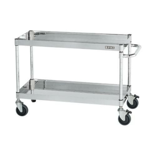 【移動式】【サカエ】ステンレスCSパールワゴン(ダブルストッパーキャスター仕様) CSP4-9062DSE 幅900×奥行600×高さ606(mm)