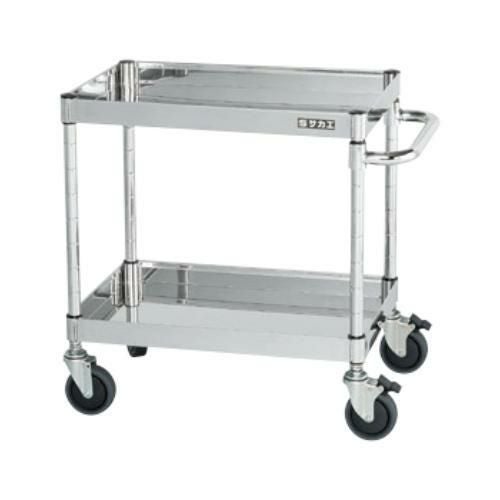 【移動式】【サカエ】ステンレスCSパールワゴン(ダブルストッパーキャスター仕様) CSP3-6062DSE 幅600×奥行400×高さ606(mm)