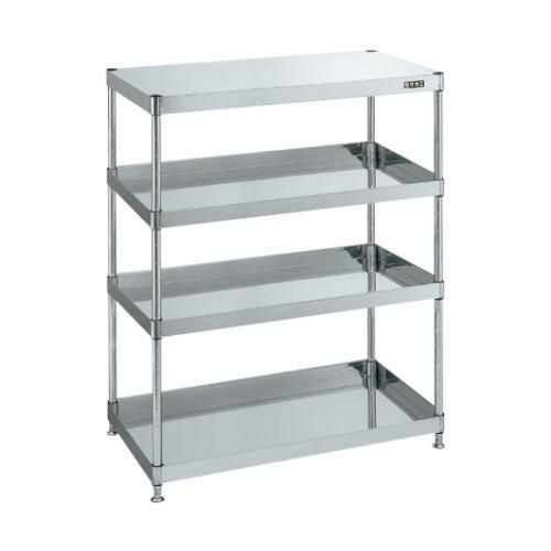 【固定式】【サカエ】ステンレスCSパールワゴン(固定タイプ) CSPN4-75124 幅750×奥行500×高さ1215(mm)