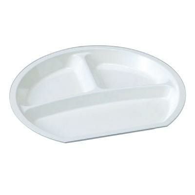 27cm半月ランチプレート陶磁器調白 SH塗/ビュッフェ取皿