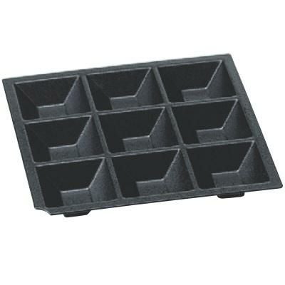 九ツ仕切黒石目/樹脂製/ビュッフェ取皿
