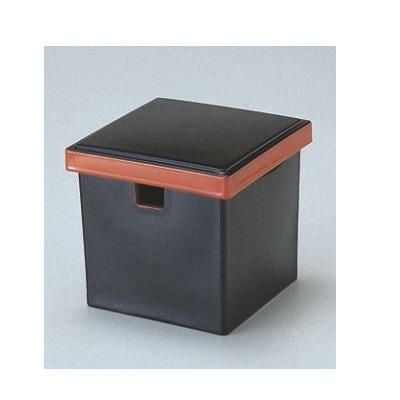 ガリ入れ (小)角ガリ入れ黒渕朱(切込有)