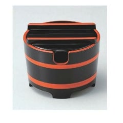 ガリ入れ 桶型ガリ入れ黒帯朱(切込有)