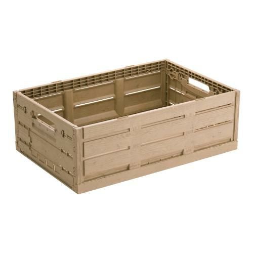 木目調折りたたみコンテナー 6419