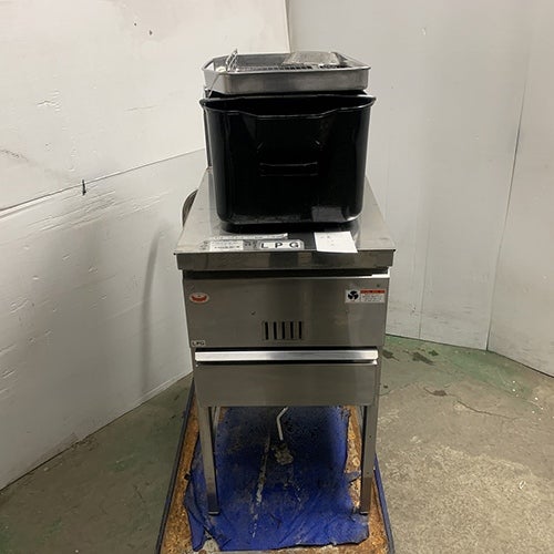 中古】一槽ガスフライヤー 18L タニコー NB-TGFL-C45 幅450×奥行600×高
