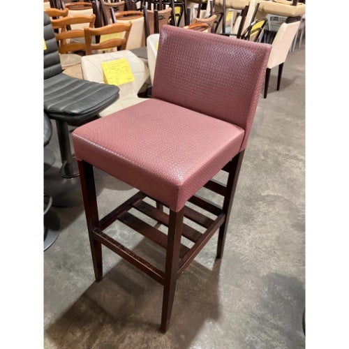 中古】木製カウンターイス(ワインレッド) 幅410×奥行500×高さ995 座面