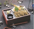 そば器 天ザルセット朱に波千鳥本体