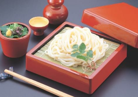 そば器 D．X角ザルそばセイロ朱本体