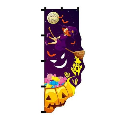 ユニークカットのぼり「Halloween 魔女」