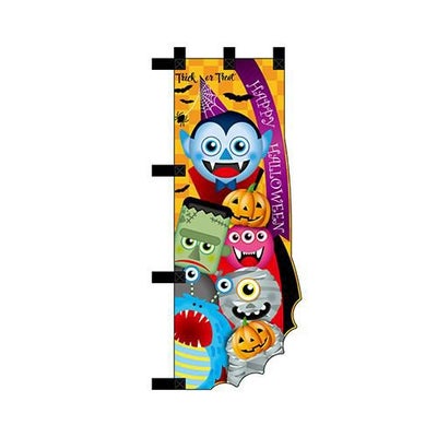 ユニークカットハーフのぼり「HALLOWEEN モンスター」