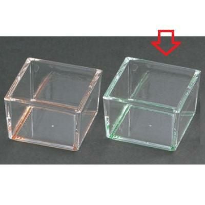 小鉢 樹脂製角型珍味透明グリーン