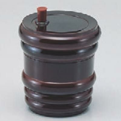 七味入れ  タル型七味入れ 溜 高さ70mm×直径:58 プロ用