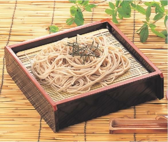 そば器 千筋角ザルそばセイロ栃塗(底板付)本体