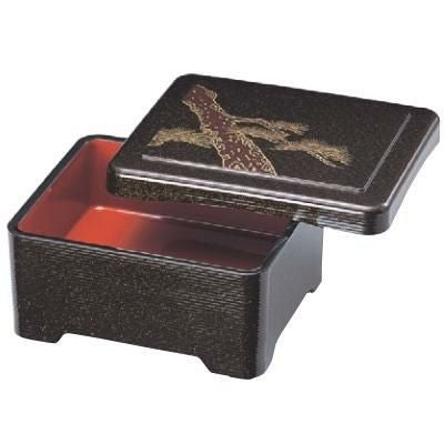 丼重 象足千筋丼重梨地二色松内朱塗