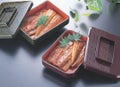 丼重 富士うなぎ平金津軽内朱塗