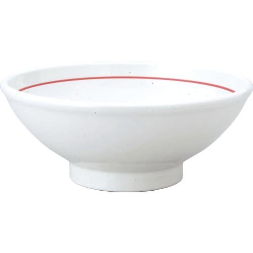 00351139 粉引赤ライン 20cm玉丼 19.6×8.1cm 容量:1150cc