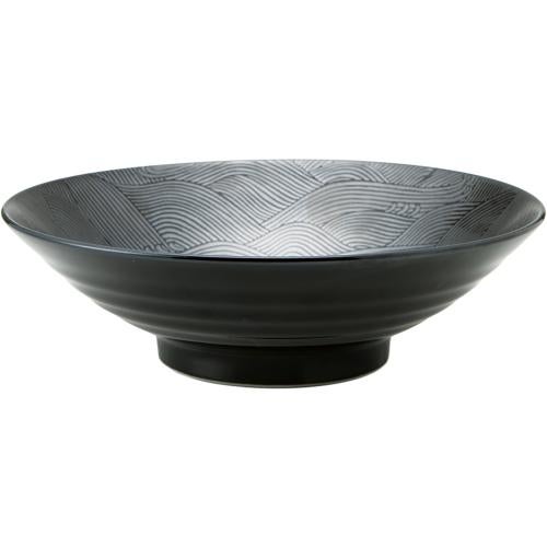 02520375 銀彩青海波 8寸麺鉢 24.5×7.5cm