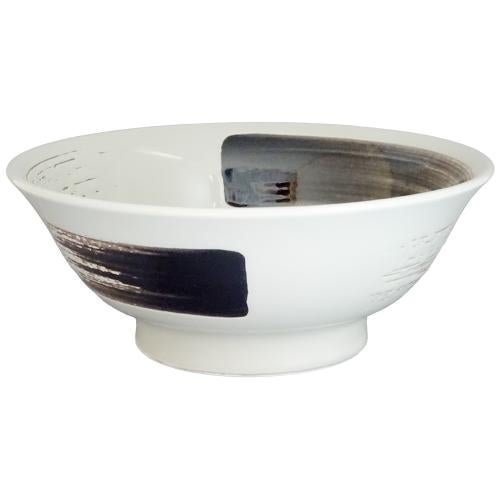 02820714 黒刷毛グレー 7寸反高台丼 21.2×8.4cm 容量:1200cc