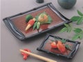 盛皿 (大)竹型天皿アクアブラウン