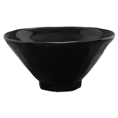00400450 黒釉 八角6.3丼 19×9.7cm 容量:1160cc