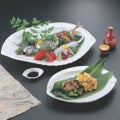 盛皿 あわび盛皿白パール尺4寸 HC塗