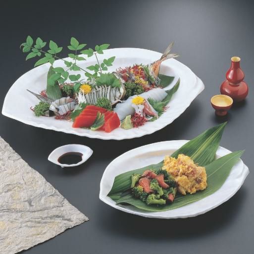 盛皿 あわび盛皿白パール尺8寸 HC塗