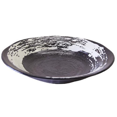 00670374 黒海流 8寸麺皿 24.5×4.7cm