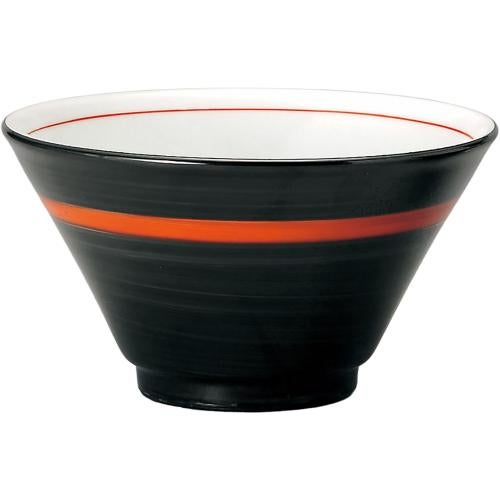 00950428 黒巻朱帯 切立18cm深丼 18×9.2cm 容量:990cc