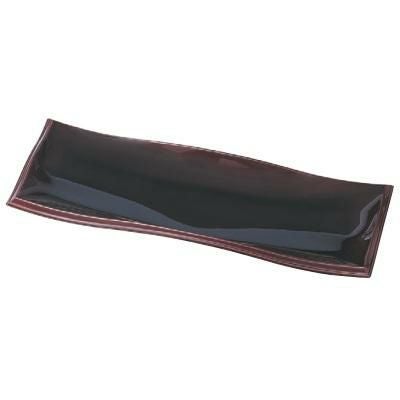 尺2寸長手清流盛器 溜底黒塗 SS塗