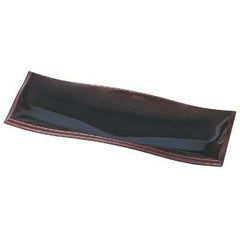 尺2寸長手清流盛器 溜底黒塗 SS塗