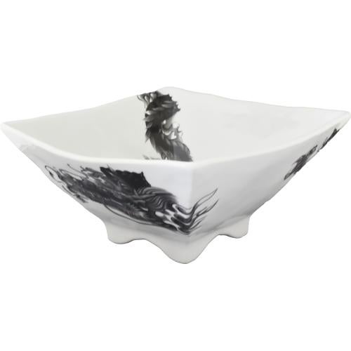 01530493 昇龍(黒) 7寸四角丼 21×20.5×10cm 容量:1450cc