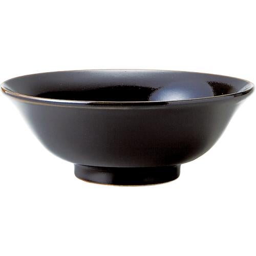 01581145 柚子黒天目 6.5浅高台丼 19.5×7cm 容量:900cc