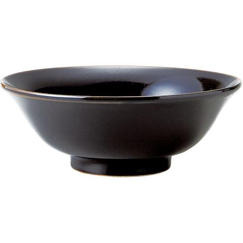 01581146 柚子黒天目 6.8浅高台丼 21×7.9cm 容量:1100cc