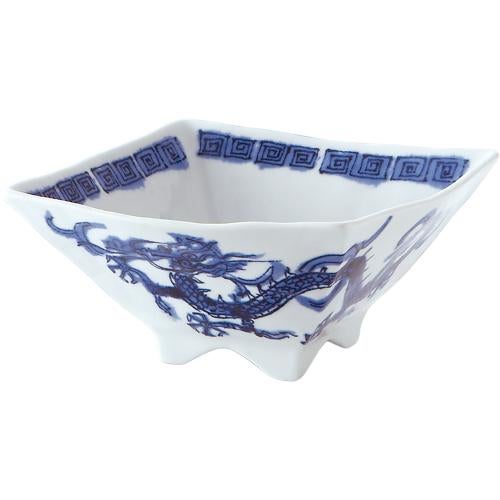 01680493 龍虎靑 7寸四角丼 21×20.5×10cm 容量:1450cc