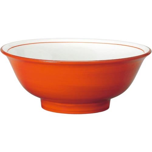 01840902 朱巻 反高台22cm丼 21.4×8.6cm 容量:1400cc