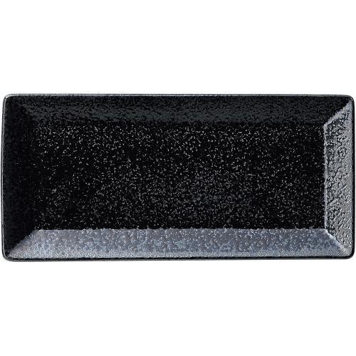 01861295 黒耀 22cm長角皿 22.3×10.4×1.8cm