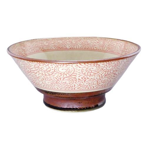 01890687 サビ巻(赤)切立高台7寸丼 21×9.2cm 容量:1280cc