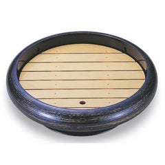 ビュッフェプレート 尺2寸S.D.X回転盛桶 紫金カスリ 木製目皿付 高さ122 直径:403