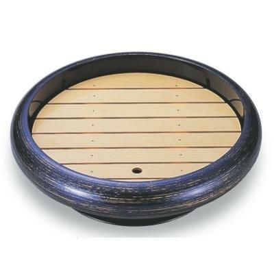 ビュッフェプレート 尺4寸S.D.X回転盛桶 紫金カスリ 木製目皿付