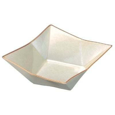 7寸スクウェア鉢クリームアクア天金/樹脂製